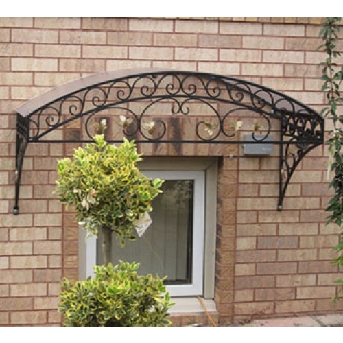 Simple style wrought iron awning