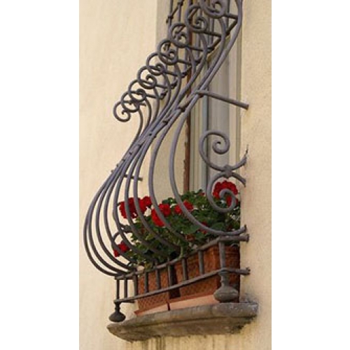 Vintage wrought iron window grill