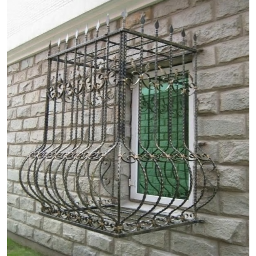 Classical wrought iron window grill design