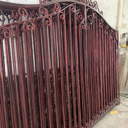 Simple design wrought iron entry gate