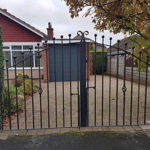 Driveway wrought iron gate