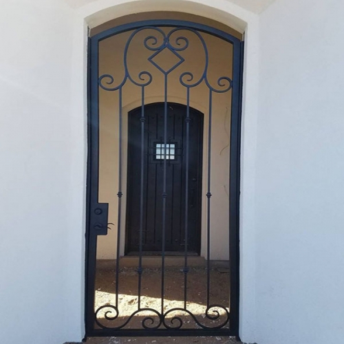 Single Wrought Iron Door Thermal Break Standard Flat Top custom ironwork