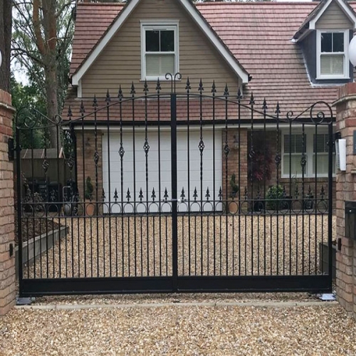 Sliding wrought iron gate