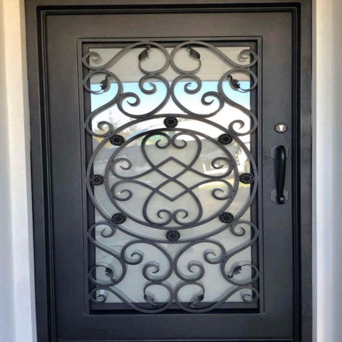 Entry wrought iron single door