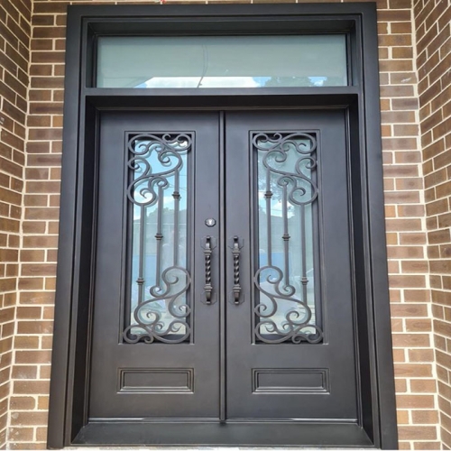 European style wrought iron double door