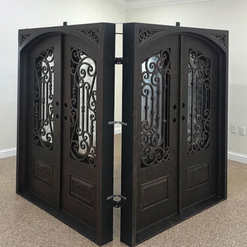 European style wrought iron double door