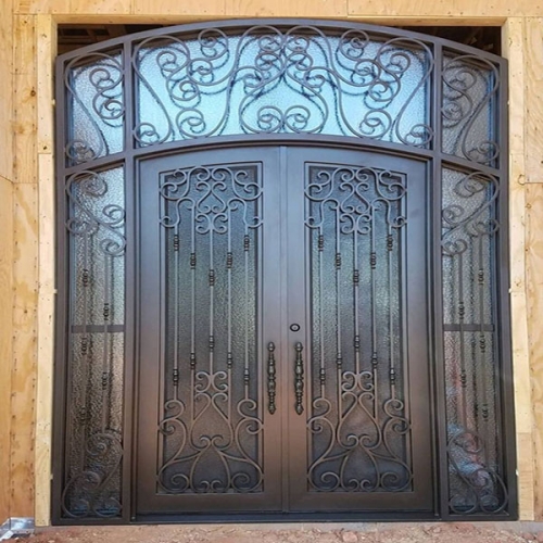 European style wrought iron double door