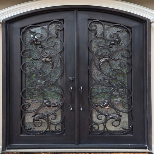 European style wrought iron double door