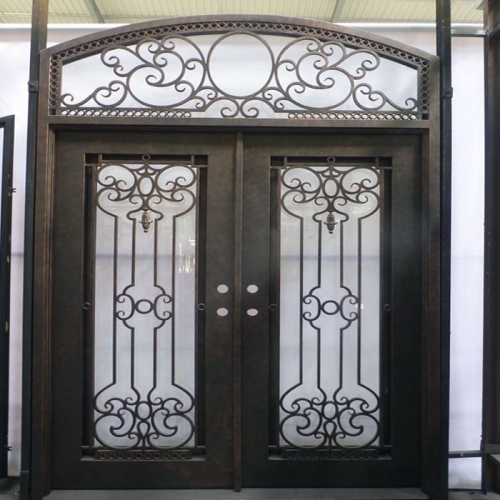 European style wrought iron double door