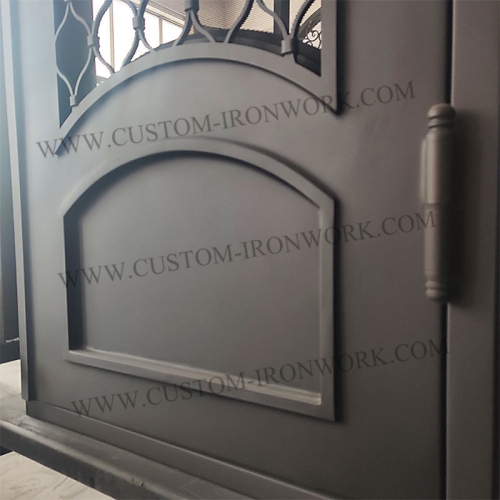 Decorative wrought iron custom design entry door