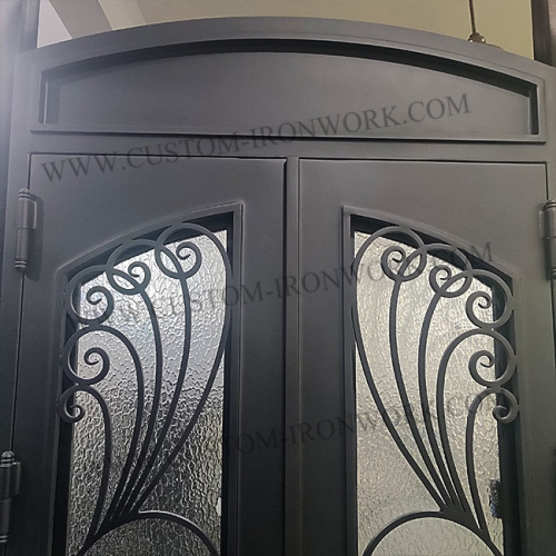 Custom wrought iron security door heavy material