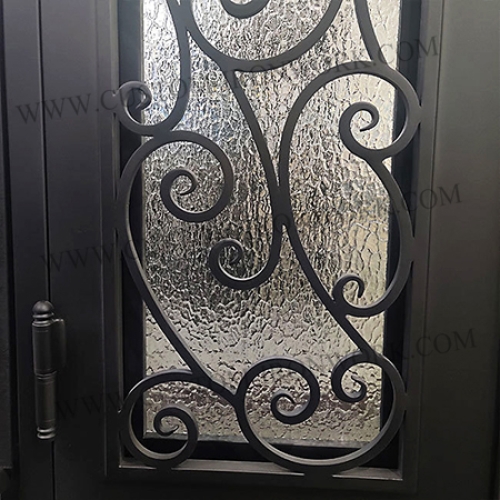 Custom wrought iron security door heavy material