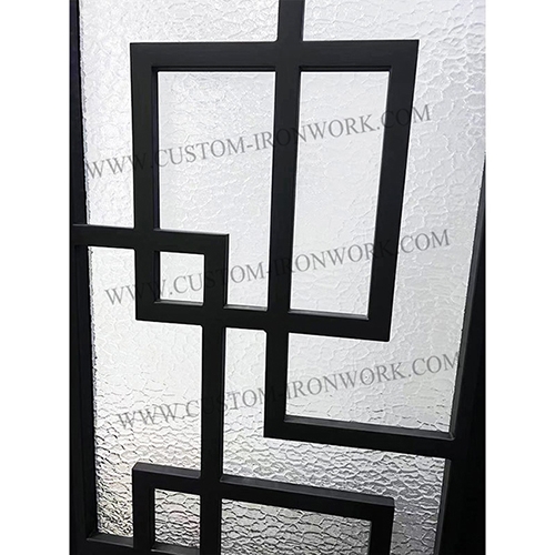 Chinese style custom wrought iron entry double door