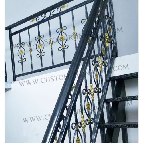 Totally handmade wrought iron handrail custom design