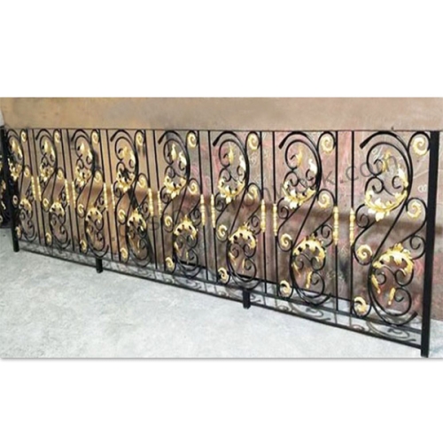 Diversified custom style hand forged iron decorated fence